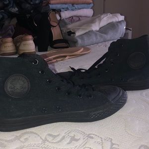 Black high top converse